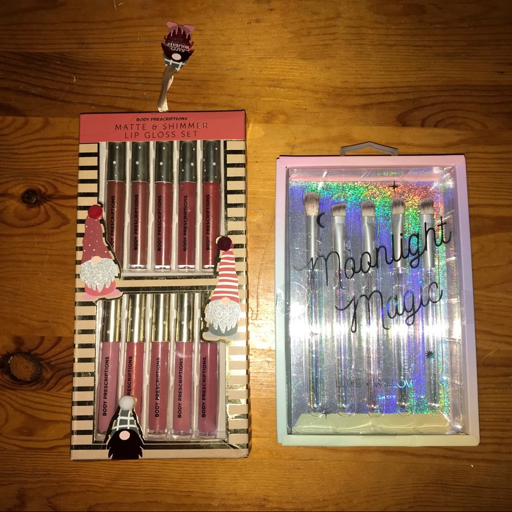 New in box~Both from TJ Maxx-Lip Gloss Gift Set & Make-up Brush Gift Set.